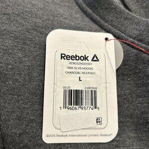 Reebok Sleeveless Hoodie Charcoal Heather Men’s Pockets Size Large Chest 42x44”